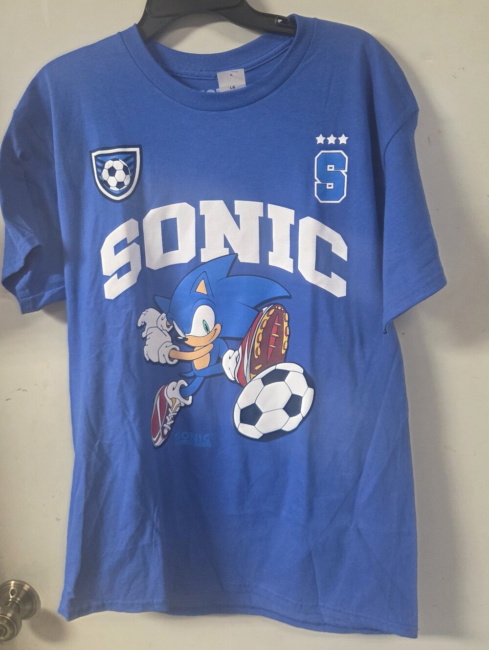 Sonic Blue Graphic Soccer Short Sleeve Tee
